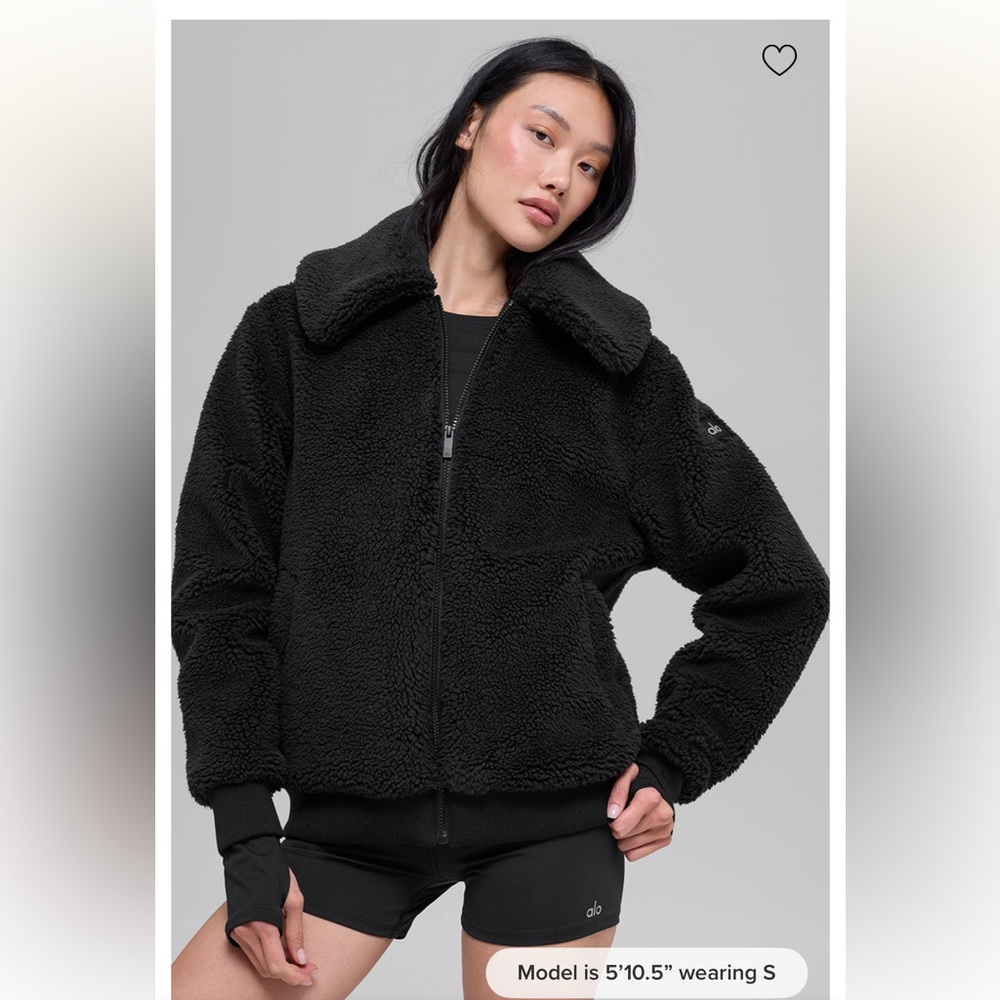 Brand new with tags! ALO Yoga Black Sherpa Downtown Jacket - Black, Size M